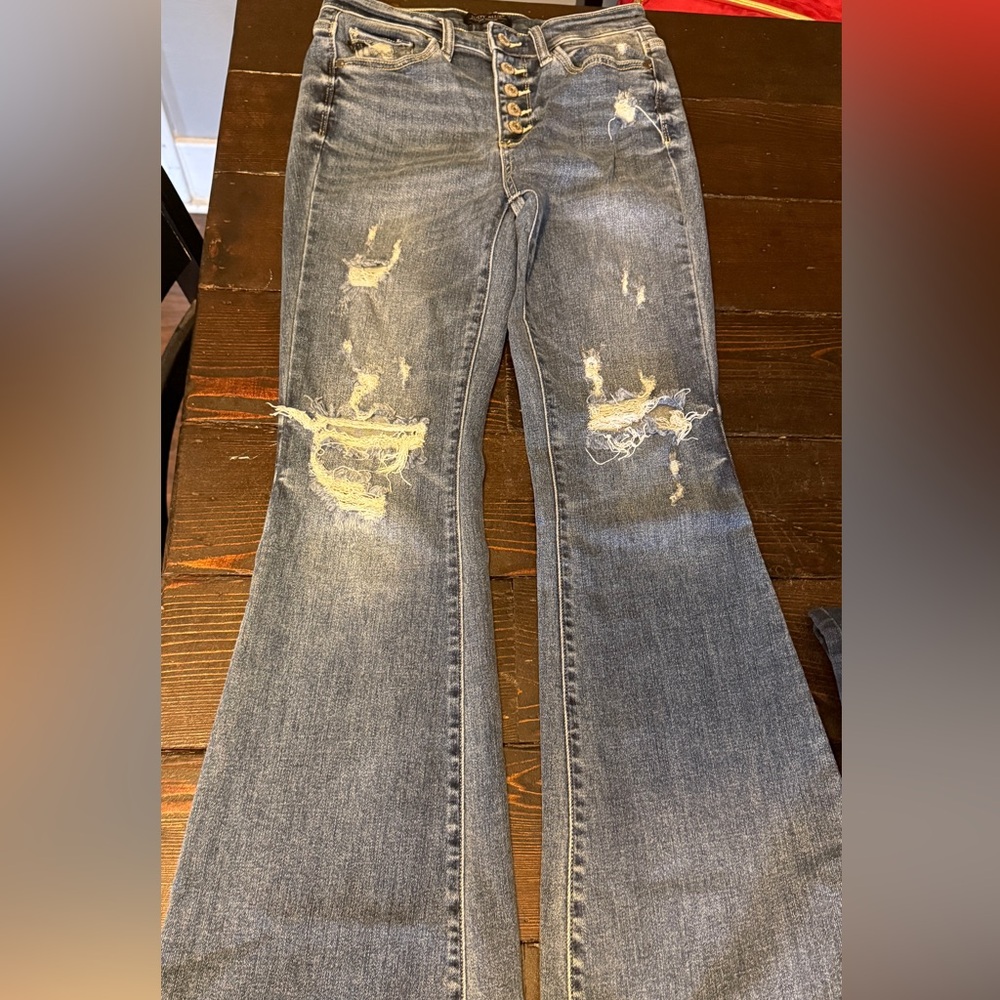 Judy Blue Distressed Flare Jeans